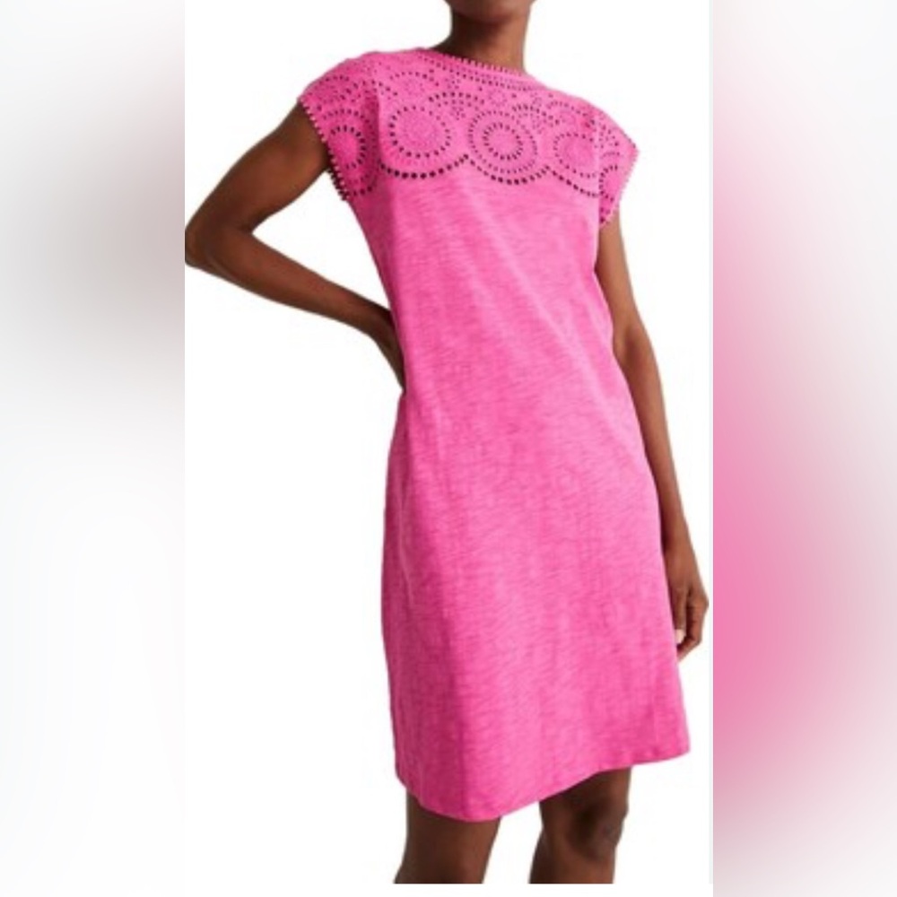 Boden cutwork jersey tshirt dress
